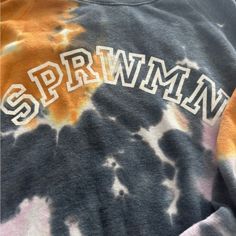 SPRWNM Tie-Dye Sweatshirt - Orange and Gray
